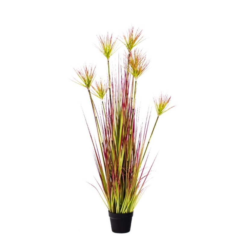 SOGA 120cm Purple-Red Artificial Indoor Potted Papyrus Plant Tree Fake Simulation Decorative APLANTFH60152