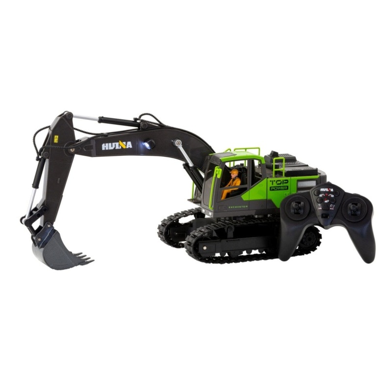 1:18 Scale 13-Channel Alloy Remote Control Excavator Construction Vehicle with Lights, Sound and V196-1661