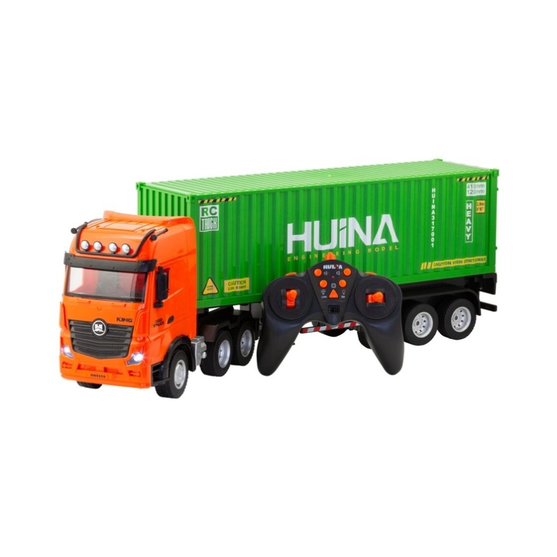 1:18 Scale 9-Channel Alloy Remote Control Container Truck with Lights & Sound for Indoor Play V196-1317