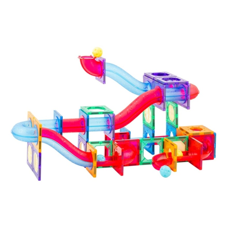118 Pcs non-toxic STEM Educational, Durable Magnetic Tiles/Puzzle with Storage Bag V196-LZW-807