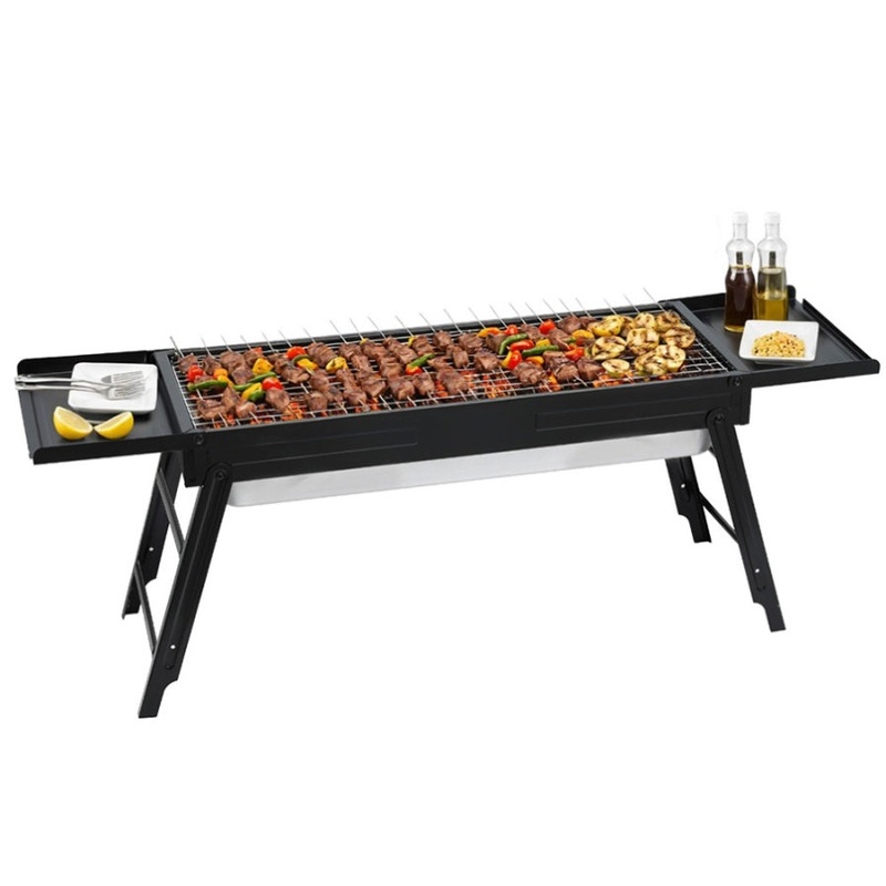 Grillz Charcoal BBQ Grill Smoker Portable Barbecue Outdoor Foldable Camping BBQ-B-SMOKER-DRAWER