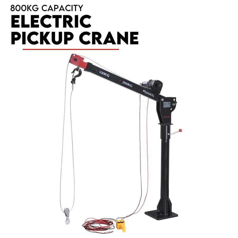 800kg Electric Hoist Winch Crane 12V Swivel Car Truck UTE Lift 360 Pick Up V379-EWINCHCRANE001