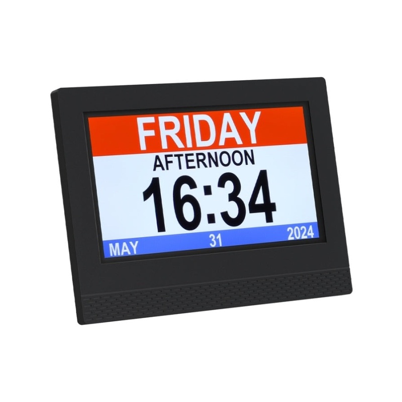 Artiss 7 Digital Day Clock Calendar Alarm Black DDC-7INCH-BK