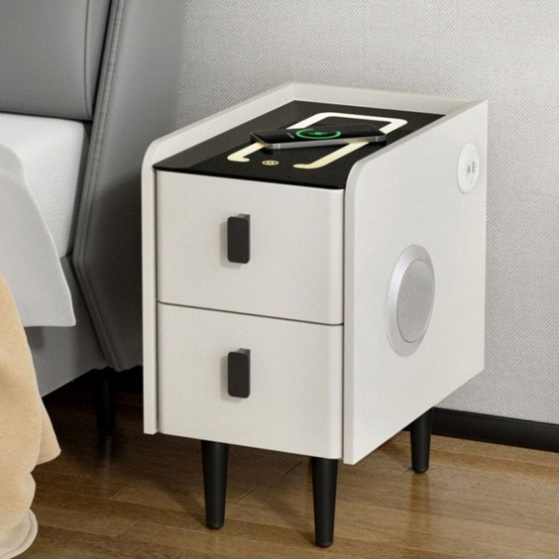 Artiss Smart Bedside Table with Wireless Charging – AIDA White FUR-X-BS-LED-02-WH