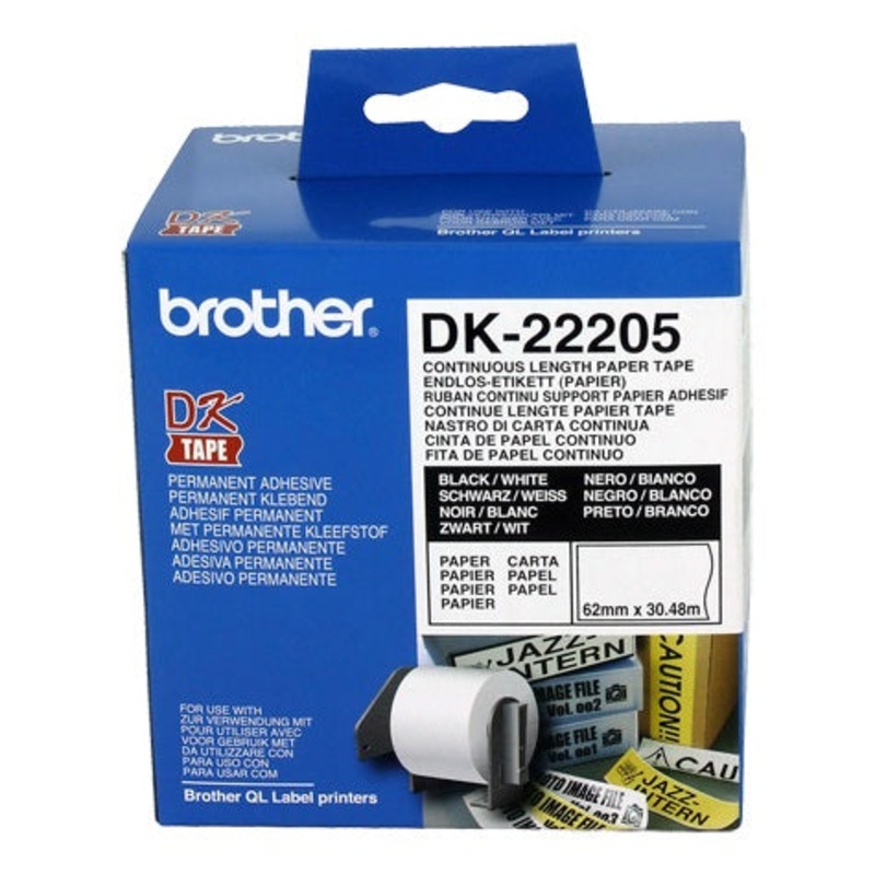 BROTHER White Continuous Paper Roll 62mmX30.48m V177-L-CODK22205