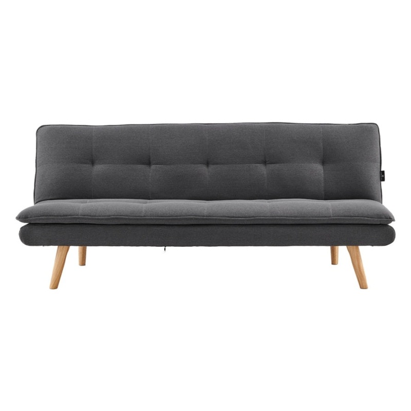 Sarantino 3 Seater Linen Sofa Bed Couch Lounge Futon – Dark Grey SOFA-M2490-LNN-DGY