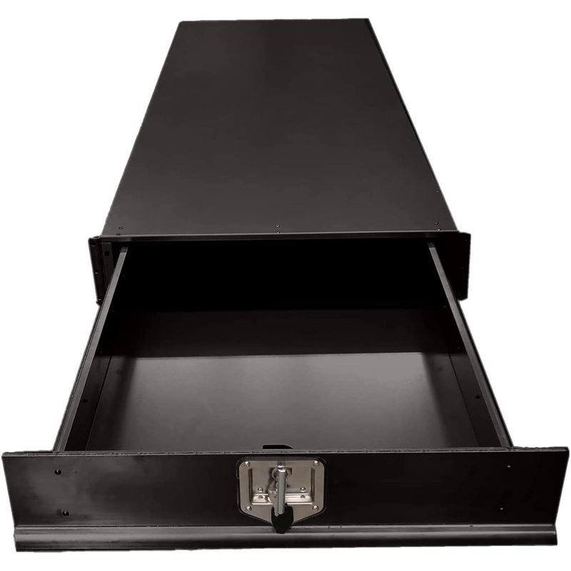 Under Tray Body Tool Box Trundle Drawer 1500 Long UTE Truck ToolBox Black V379-TRNDLBLK001505