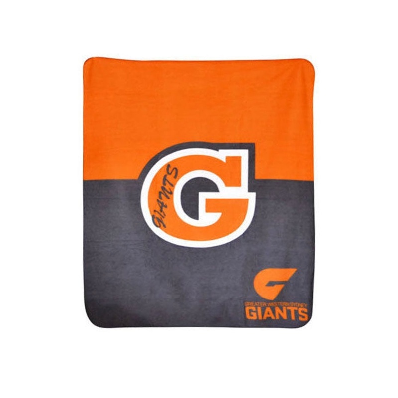 AFL Licensed Polar Fleece Throw GWS Giants Print V442-ABR-THROW-GWSGIANTSPRINT-ORANGE-RE