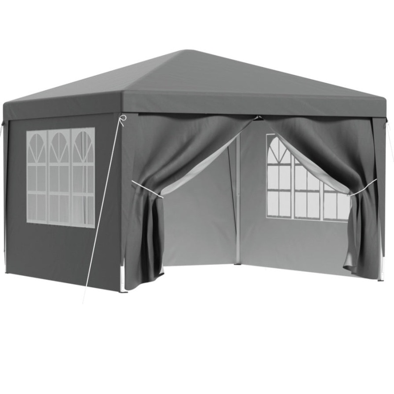 Instahut Gazebo 3×3 Pop Up Marquee Folding Tent Wedding Gazebos Camping Outdoor Shade Canopy Gray GAZEBO-POP-C-3X3-GY