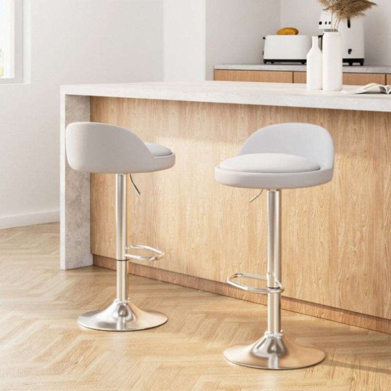 Artiss 2x Bar Stools PU Leather Gas Lift White BA-K-719-WH-X2