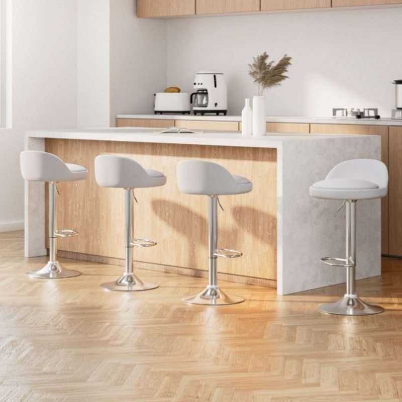 Artiss 4x Bar Stools PU Leather Gas Lift White BA-K-719-WH-X4