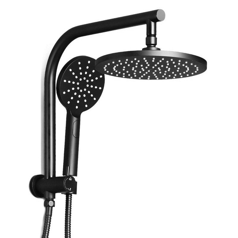 Cefito 9” Rain Shower Head Set Handheld Round High Pressure Black SHOWER-A1-RO-9-BK