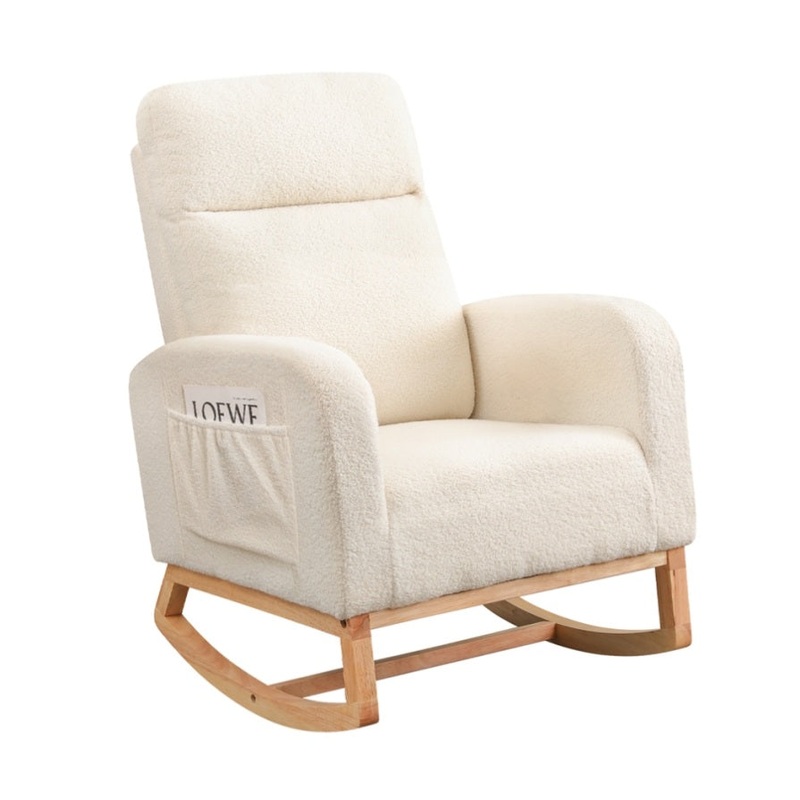 Levede Rocking Chair Ottoman Footrest With Side Pocket CH1146-BG