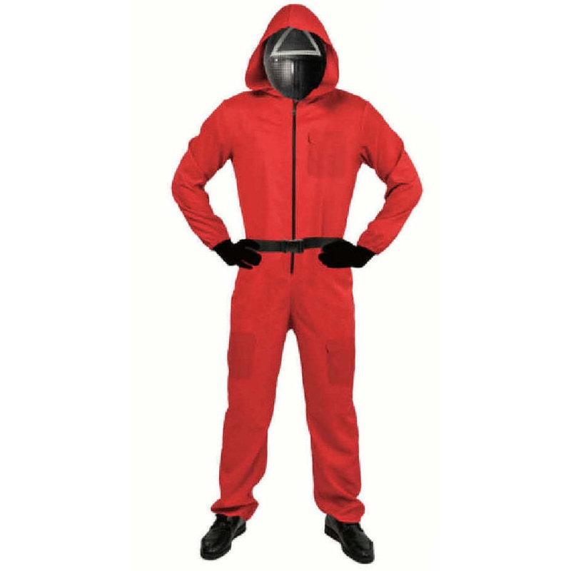 Adult Squid Game Costume Guard Tracksuit Halloween Cosplay Red – L/XL V563-12233-02-L_XL