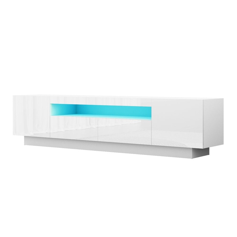 Artiss TV Unit Entertainment Unit Storage Drawer RGB LED 180cm White FURNI-Q-LED-TV180-2D-WH-AB