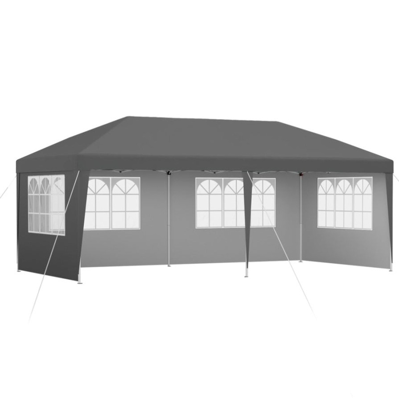 Instahut Gazebo 3x6m Pop Up Marquee Wedding Party Outdoor Camping Canopy Grey GAZEBO-WED-3X6-POP-4W-GY