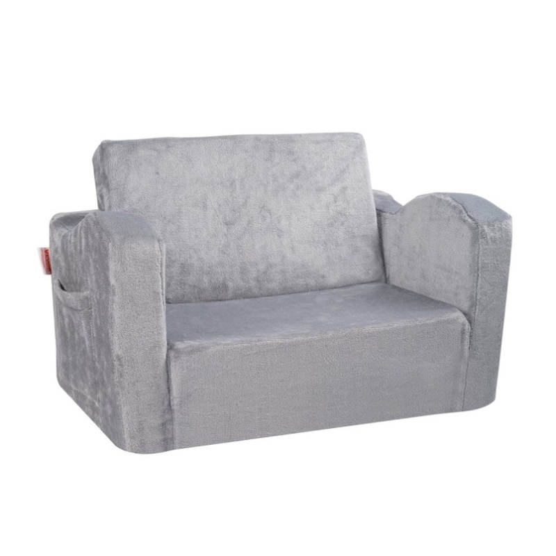 VEVOR Baby Chair Foldable 2-in-1 Comfy Baby Lounger Couch Kids Sofa Grey V952-ETSF6354652INYQ5DV0