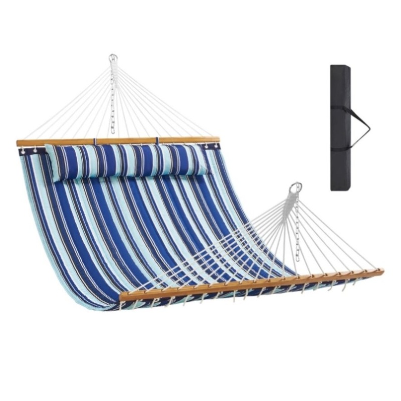 VEVOR Double Fabric Hammock, 12 FT Double Hammock with Hardwood Spreader Bars, 2 Person V952-HFDCBDZJYZXT653QMV0