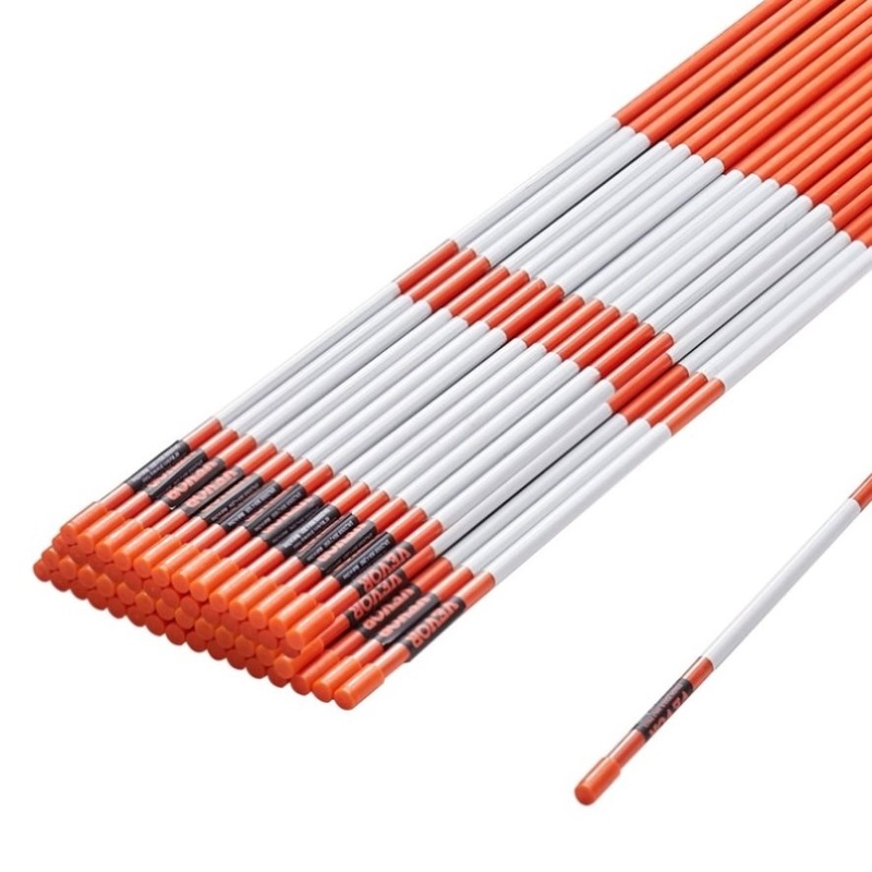 VEVOR Driveway Markers, 50 PCS 121.5 cm, 0.78 cm Diameter Orange Fiberglass Poles Snow Stakes with V952-CDBG48YCCS504M8BHV0