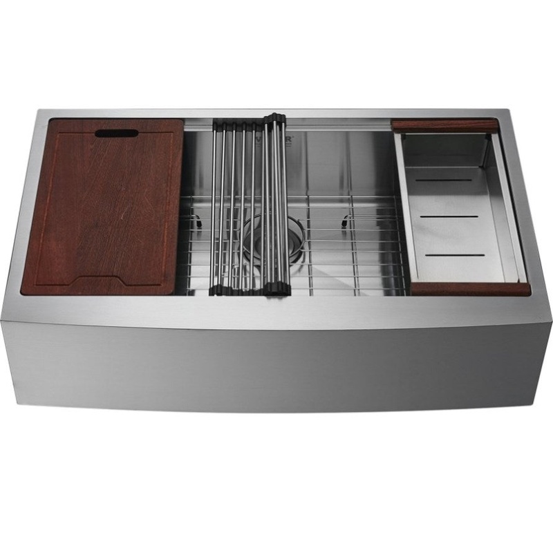 VEVOR Farmhouse Kitchen Sink, 304 Stainless Steel Drop-In Sinks, Top Mount Single Bowl Basin with V952-NSSC30YCYTJ066NW9V0