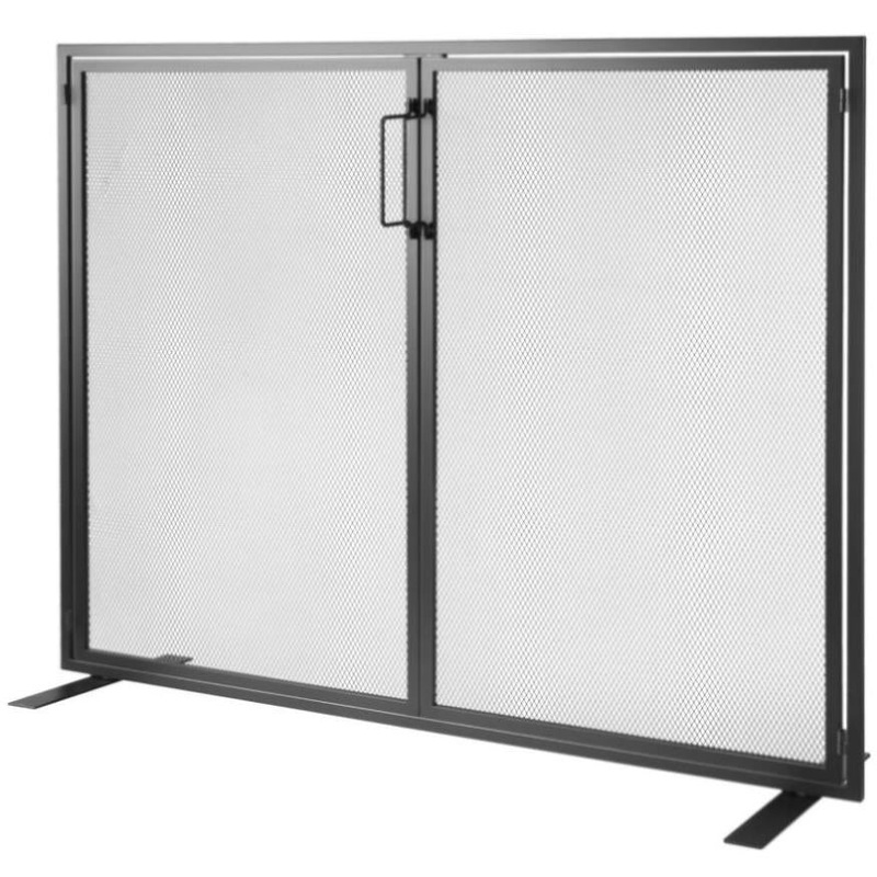 VEVOR Fireplace Screen 1 Panel with Door, Sturdy Iron Mesh Fireplace Screen, 990MM Spark V952-BLMHSJY3545I44JO4V0