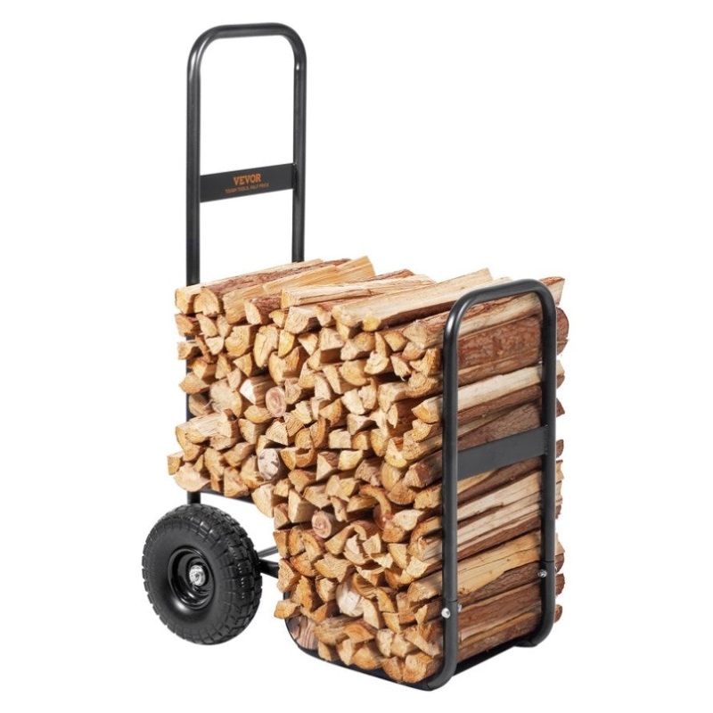 VEVOR Firewood Log Cart Wood Mover Hauler 250 lbs Capacity on PU Wheels Dolly V952-DCCH43XH27XWHHAHJV0