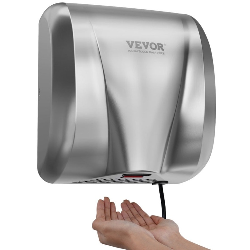 VEVOR Heavy Duty Commercial Hand Dryer, 1800W Automatic High Speed Stainless Steel Warm Wind Hand V952-BGSGSJBXGZDGAR9TKV3