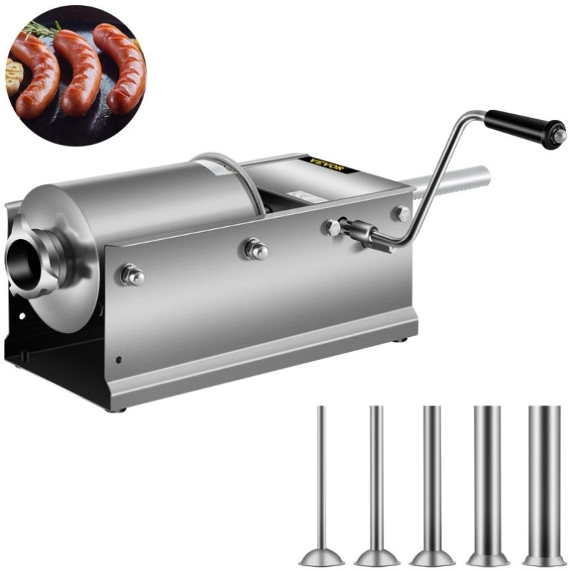 VEVOR Manual Sausage Stuffer, 3 L / 7 LBS Horizontal Sausage Machine, Dual-Speed Meat Stuffer, Made V952-GCJSDSPS3L0000001V0