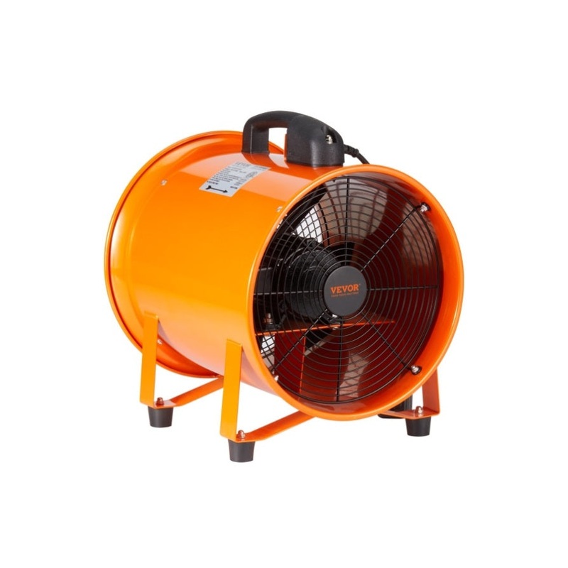 VEVOR Portable Ventilator, 203.2mm/8inch Heavy Duty Cylinder Fan with 10m Duct Hose, 145W Strong V952-BXSG230W108INDT09V3