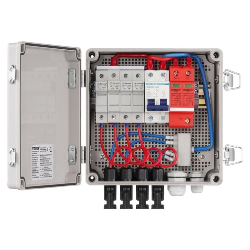 VEVOR Solar PV Combiner Box 4 String 10A for Solar Panel System ABS Case IP65 V952-GFHLX4HL10ASCPG1OY3