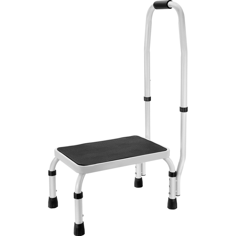 VEVOR Step Stool 1-Step 150KG Capacity, 3 Adjustable Height with Handle Steel Step Ladder, Portable V952-JYTDGYBDFSFGRM69CV0