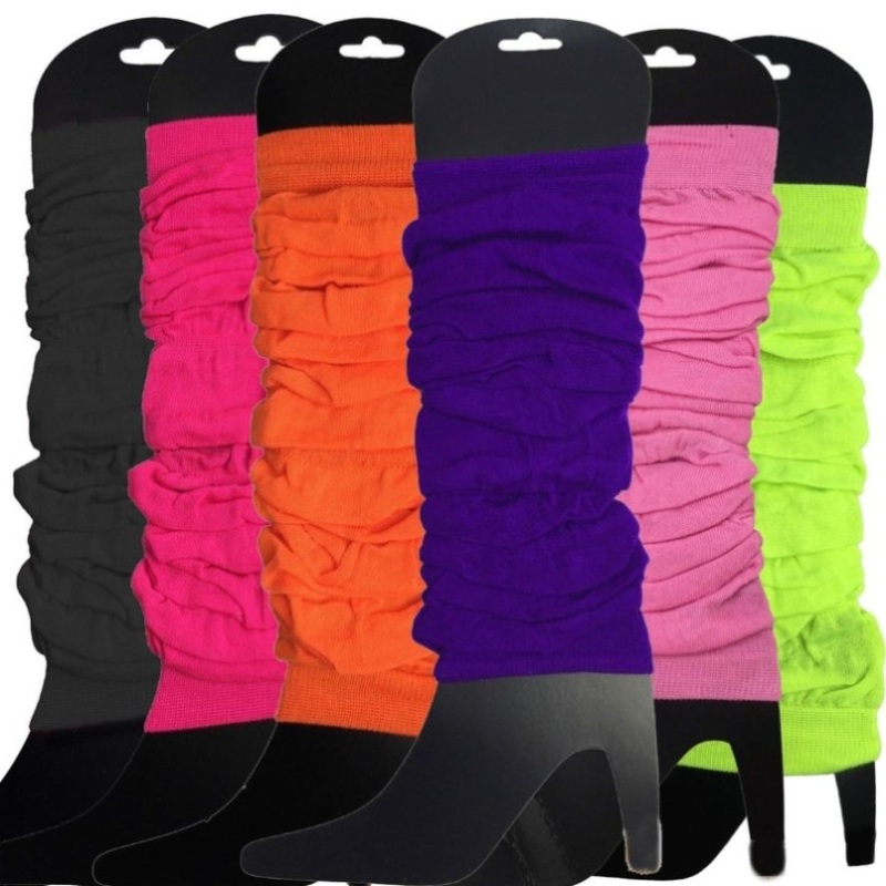 6x LEG WARMERS Knitted Womens Neon Party Knit Ankle Fluro Dance Costume 80s BULK – Assorted Pack V563-BR-6NNLEGWRMR-ASSTDPCK