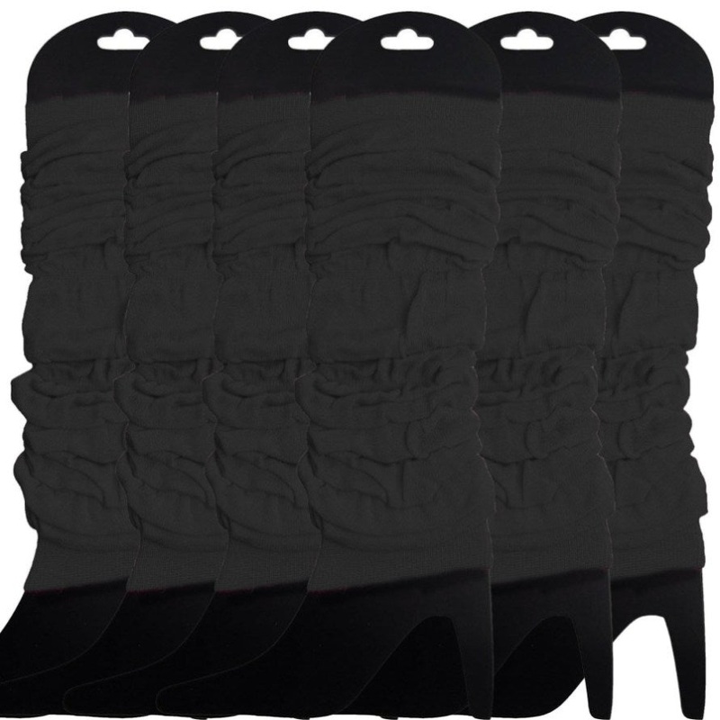 6x LEG WARMERS Knitted Womens Neon Party Knit Ankle Fluro Dance Costume 80s BULK – Black V563-BR-6NNLEGWRMR-BLK
