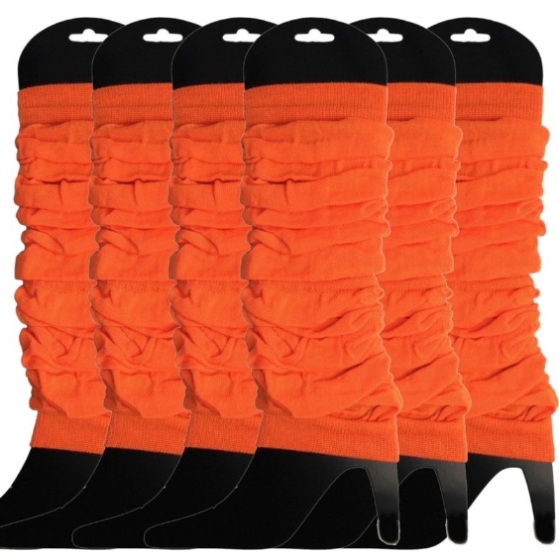 6x LEG WARMERS Knitted Womens Neon Party Knit Ankle Fluro Dance Costume 80s BULK – Fluro Orange V563-BR-6NNLEGWRMR-FLUORNG