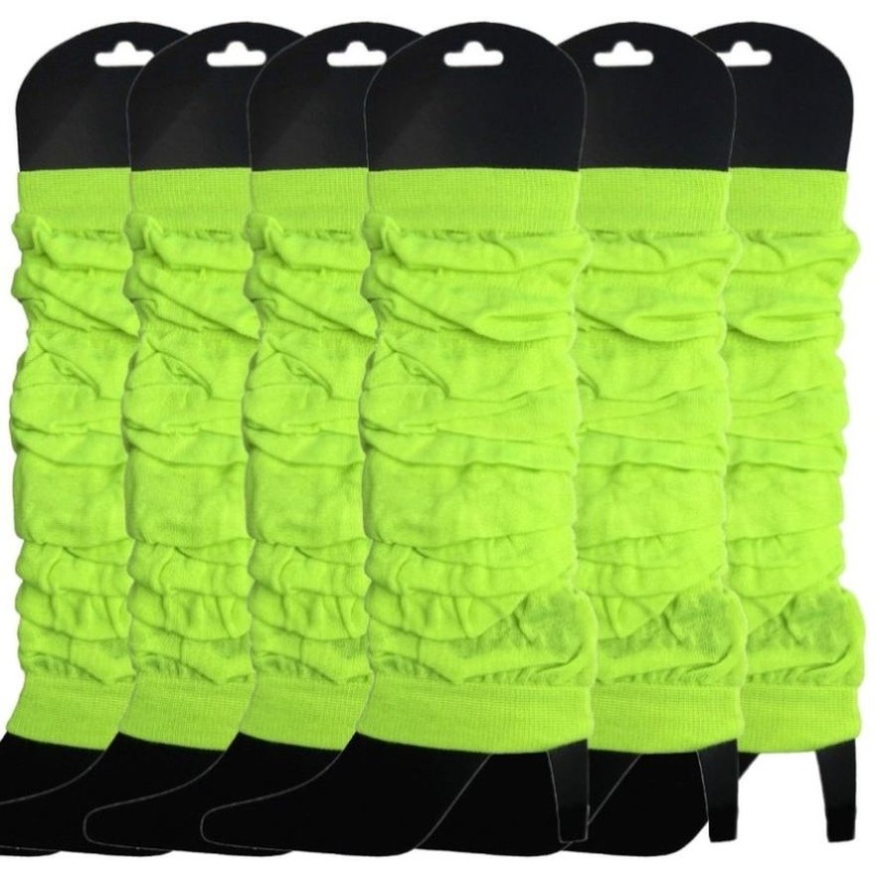 6x LEG WARMERS Knitted Womens Neon Party Knit Ankle Fluro Dance Costume 80s BULK – Fluro Yellow V563-BR-6NNLEGWRMR-FLUYLW