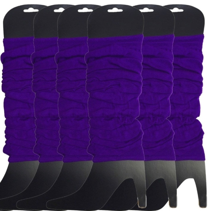 6x LEG WARMERS Knitted Womens Neon Party Knit Ankle Fluro Dance Costume 80s BULK – Purple V563-BR-6NNLEGWRMR-PUR