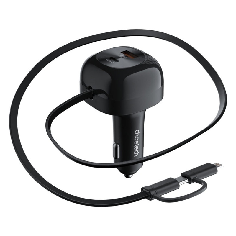 CHOETECH TC0036 PD45W USB-C+USB-A car charger with C+L Interface V28-ELECHOTC0036