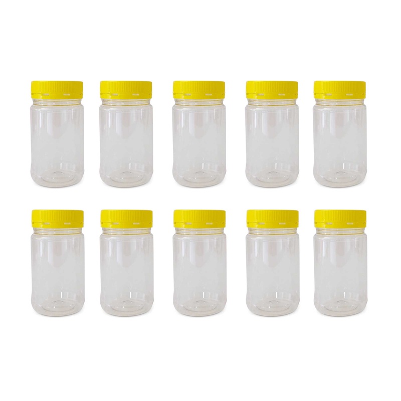 10x 500g Plastic Honey Jars + Lids – Round Clear Food Grade Packaging Containers V238-SUPDZ-32706778759248