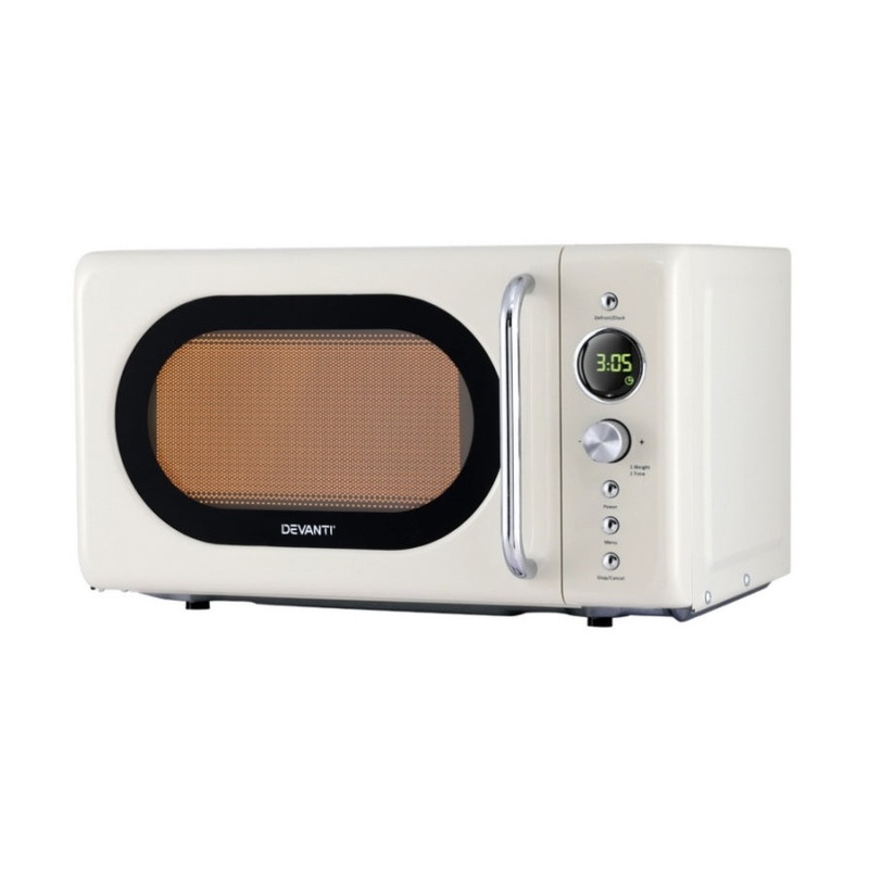 Devanti 20L Microwave Oven 700W Cream MIO-EF20L-CR