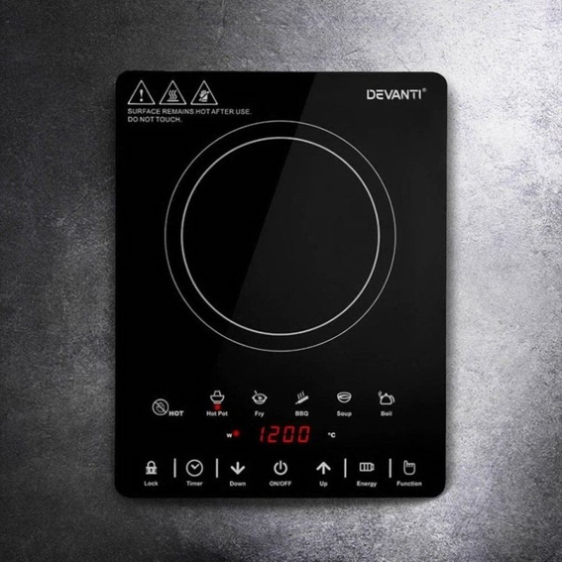 Devanti Electric Ceramic Cooktop 30cm CTT-B-1E-1Z-TOUCH-BK