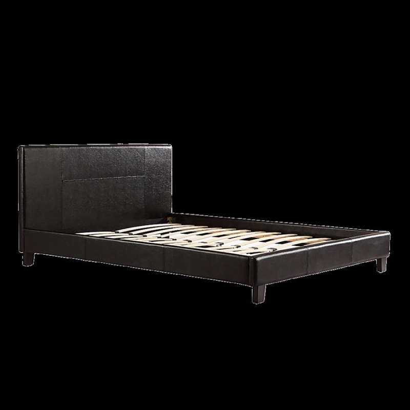 Double PU Leather Bed Frame Black V63-761225