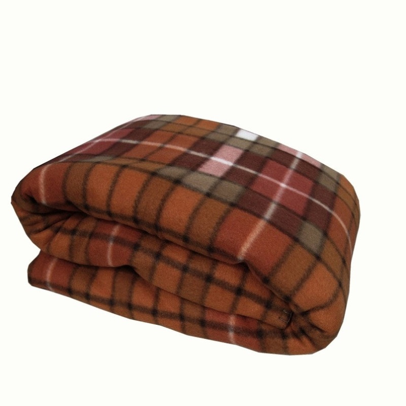 Elements 240GSM Polar Fleece Blanket 220cm x 240cm Checked Burnt Orange – Queen V442-TOC-BLANKET-POLARFLEECECHECKED-ORANGE-QS