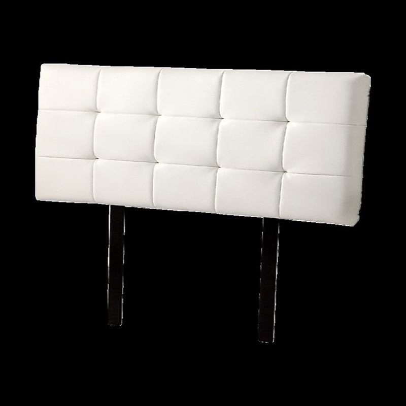 PU Leather Double Bed Deluxe Headboard Bedhead – White V63-768235