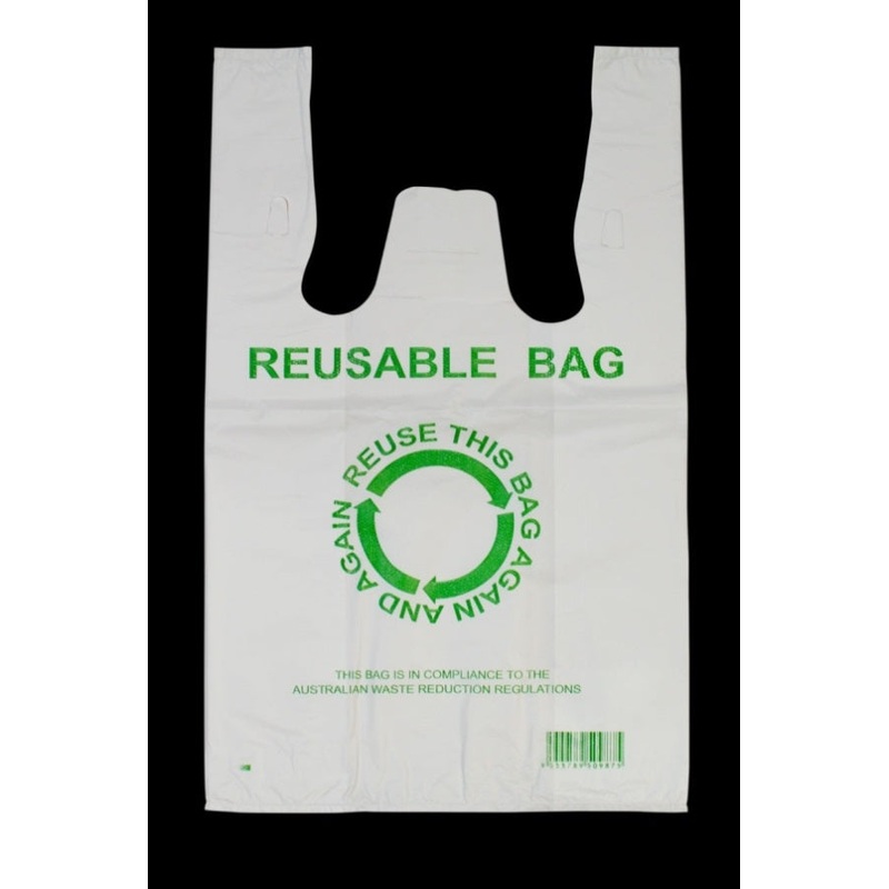 500pcs 3355cm Eco Design Reusable Plastic Singlet Shopping Bags Grocery Carry Checkout V563-1BOX-LF2700-L