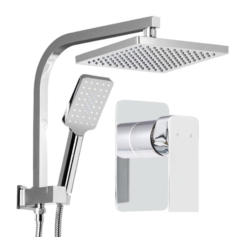 Cefito 8” Rain Shower Head Set Handheld Square High Pressure Mixer Tap Chrome SHOWER-A2-SQ-8-SI-MIXER