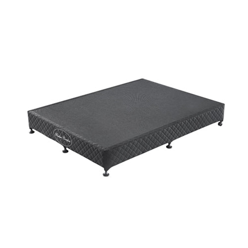 Mattress Base Ensemble Double Size Solid Wooden Slat in Black with Removable Cover V43-BASE-DB-BL