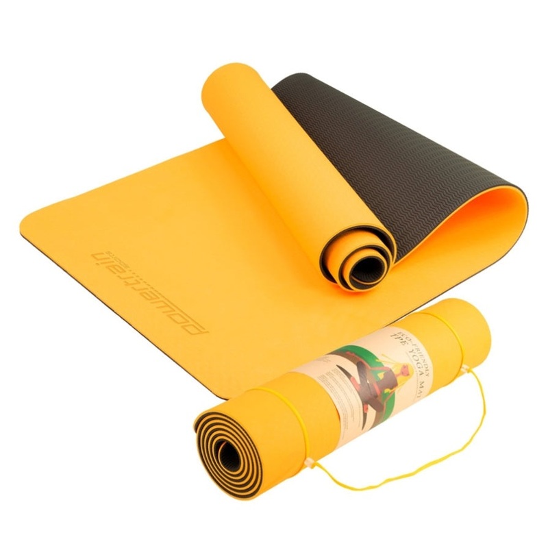 Powertrain TPE Yoga Exercise Mat Home Gym Pilates Fitness 8mm Thick in Orange YM-TPE-DHG-OR