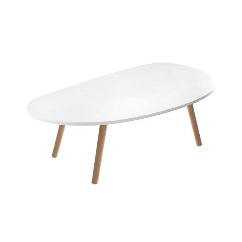 SOGA 80x40cm White Living Room Nordic Coffee Table Simple Modern Home Style TABLETEA11