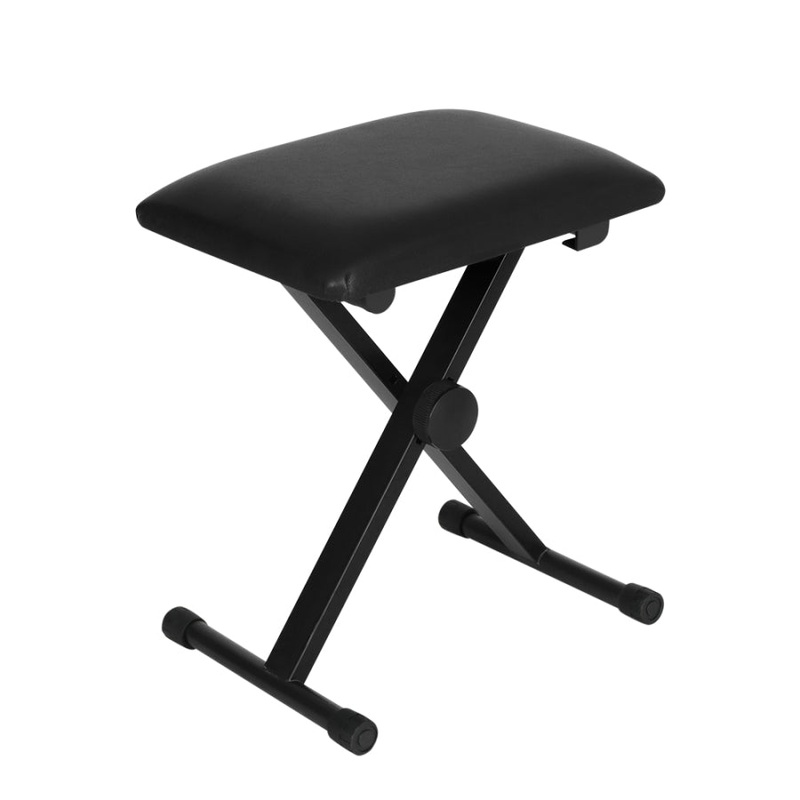Alpha Piano Stool Adjustable Height Keyboard Seat Portable Bench Chair Black EK-STOOL-B01
