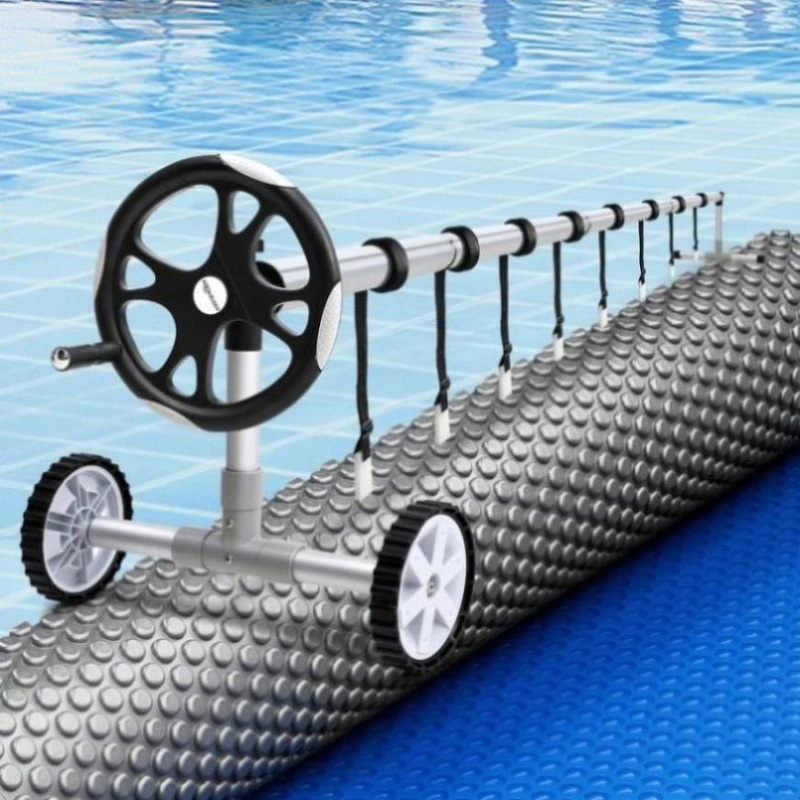 Aqua Buddy Pool Cover 600 Micron 11×6.2m w/ Roller 6.55m Swimming Pools Solar Blanket PC-110X62-L-DX-BL-64ROL